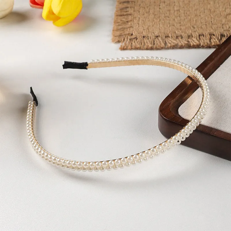 20PCS Pearl Headband for Women, French Retro Style, Versatile and Elegant Hair Clip Accessory Gold-2