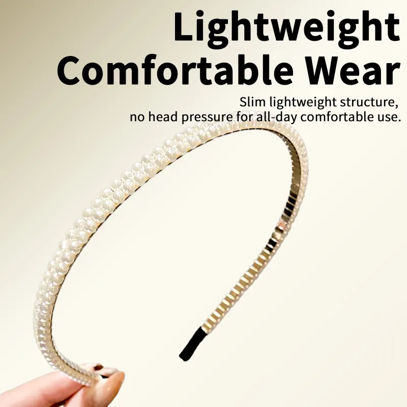 20PCS Pearl Headband for Women, French Retro Style, Versatile and Elegant Hair Clip Accessory Gold-4