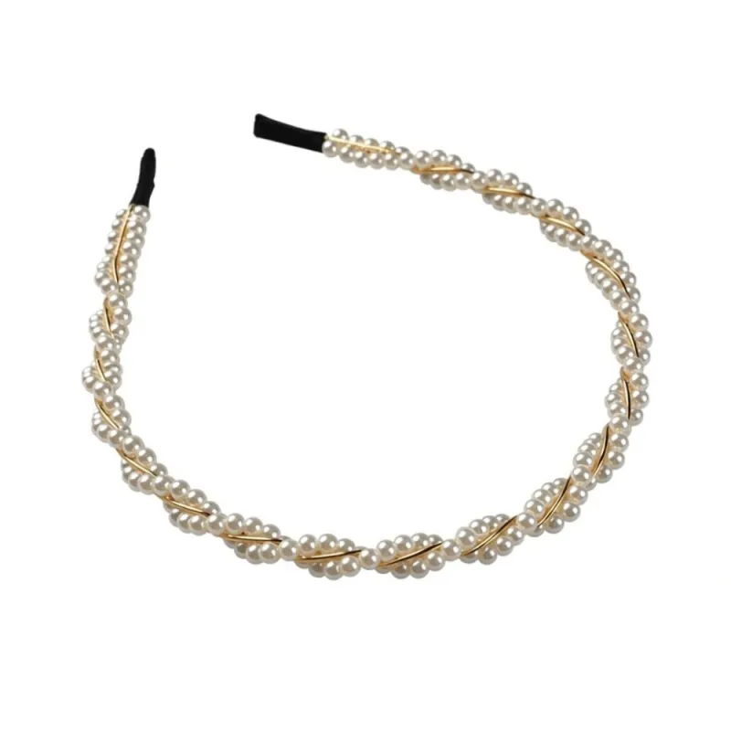 20PCS Pearl Headband for Women, Winding French Retro Style, Versatile and Elegant Hair Clip Accessory