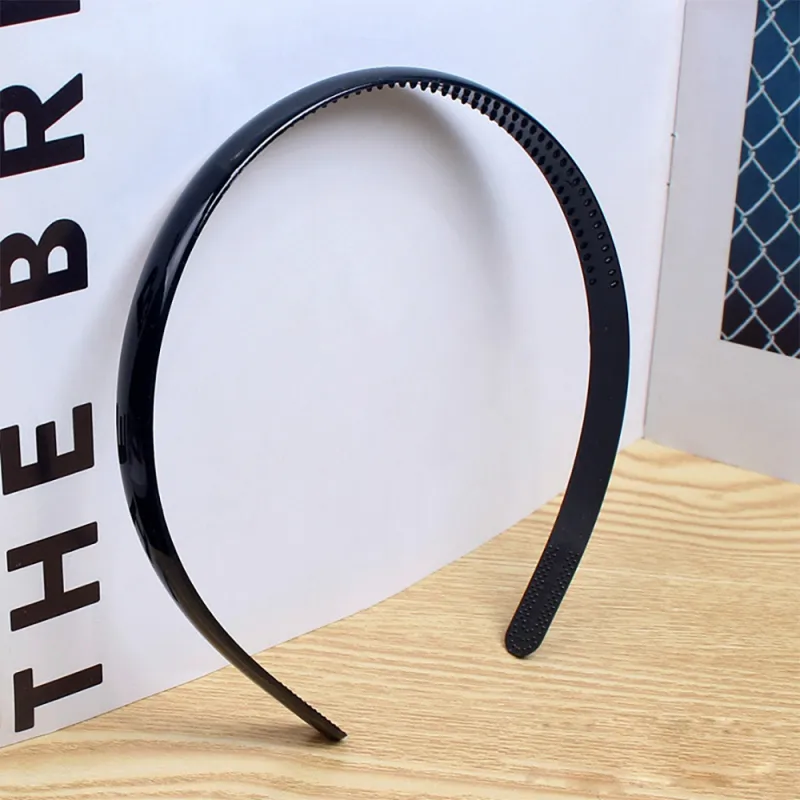 20PCS Simple basic black toothed headband, scratch-free spray-painted hairband, children's hair clip, Korean-style hair accessory 12mm Black  L-2