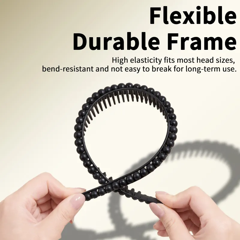 20PCS Simple basic black toothed headband, scratch-free spray-painted hairband, children's hair clip, Korean-style hair accessory Black-4