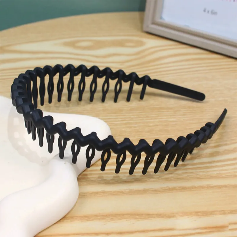 20PCS Simple basic black toothed headband, scratch-free spray-painted hairband, children's hair clip, Korean-style hair accessory Black-2