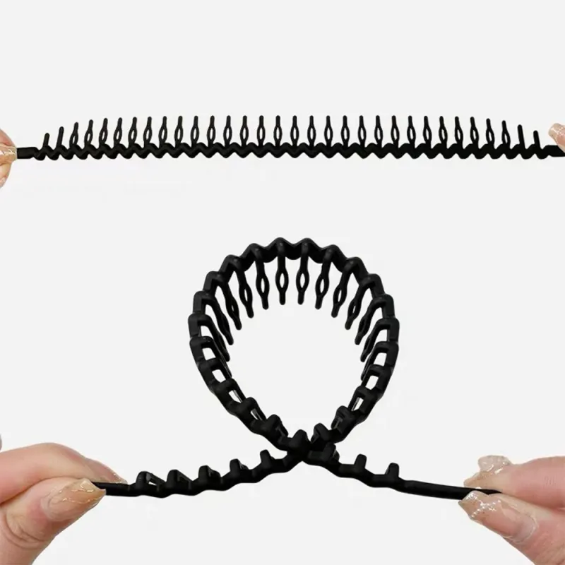 20PCS Simple basic black toothed headband, scratch-free spray-painted hairband, children's hair clip, Korean-style hair accessory Black-3