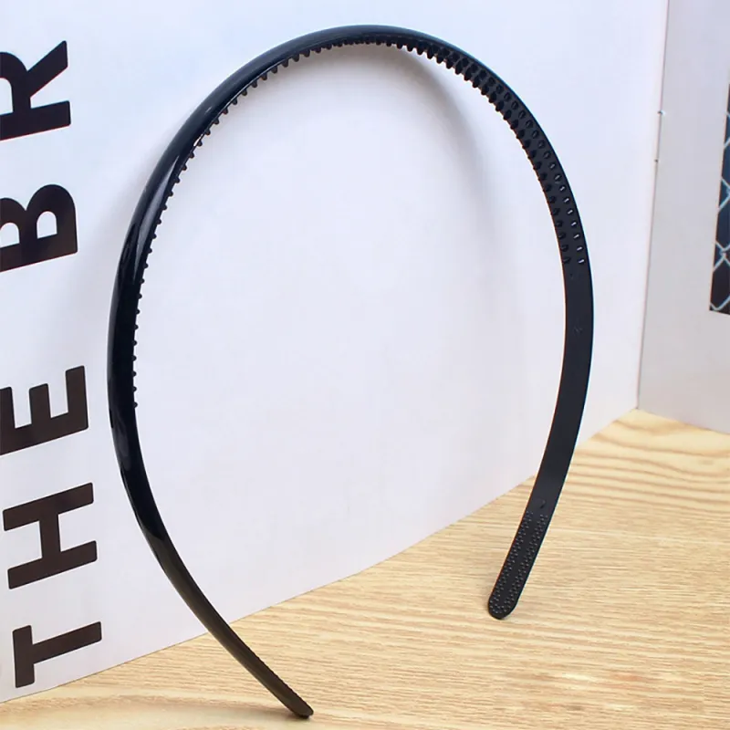 20PCS Simple basic black toothed headband, scratch-free spray-painted hairband, children's hair clip, Korean-style hair accessory 8mm Black  S-2