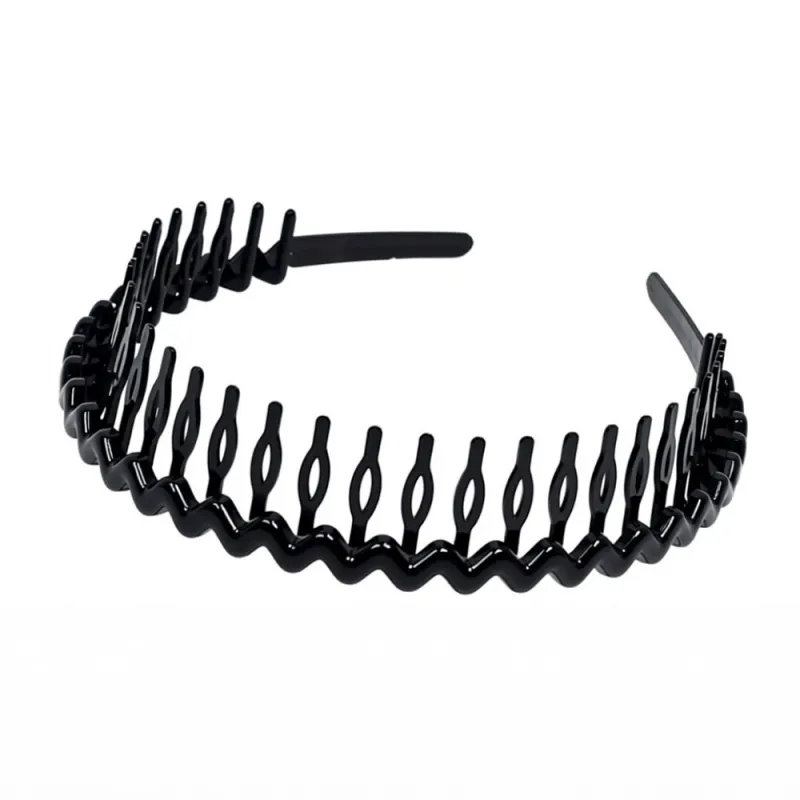 20PCS Simple basic black toothed headband, scratch-free spray-painted hairband, children's hair clip, Korean-style hair accessory Big Waves
