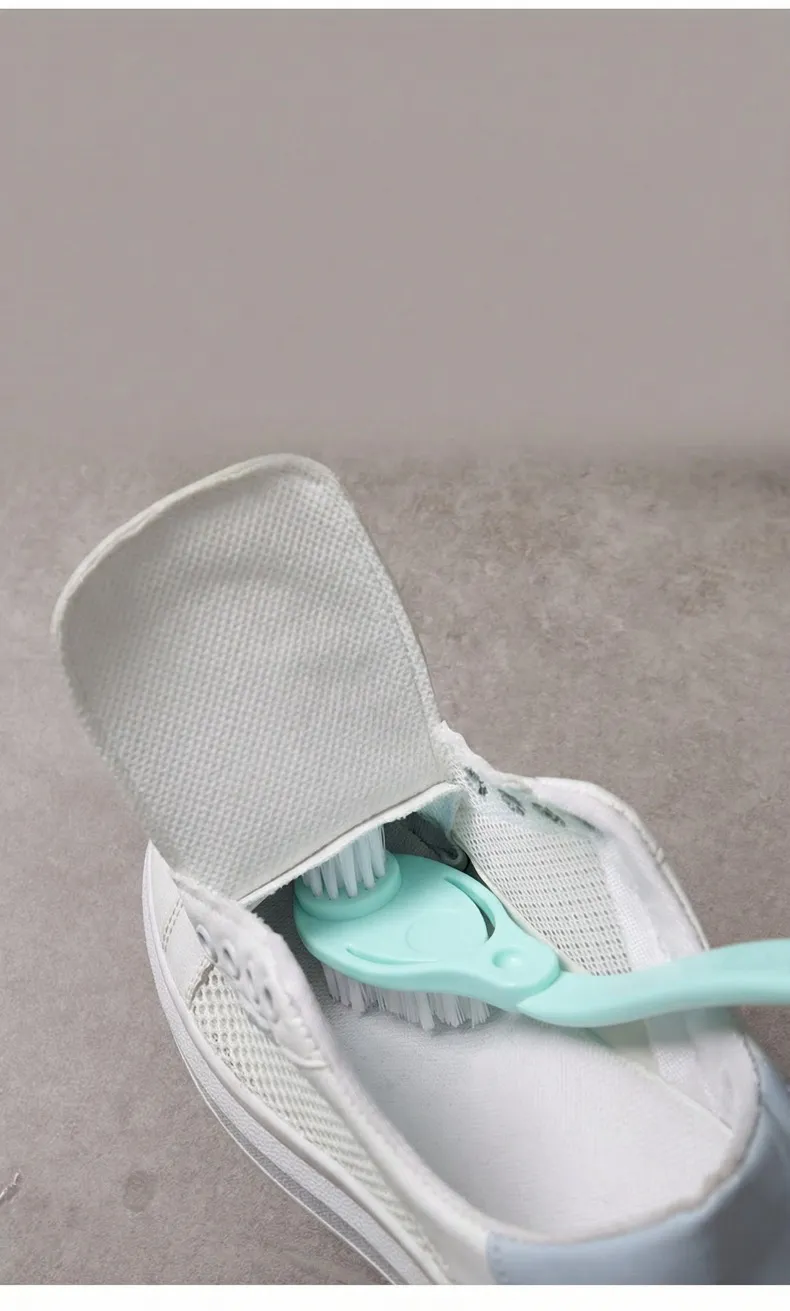 3 in 1 Plastic Soft Bristle Brush, Three-Head Shoe Brush, Laundry Brush, Small Scrub Brush Blue-3