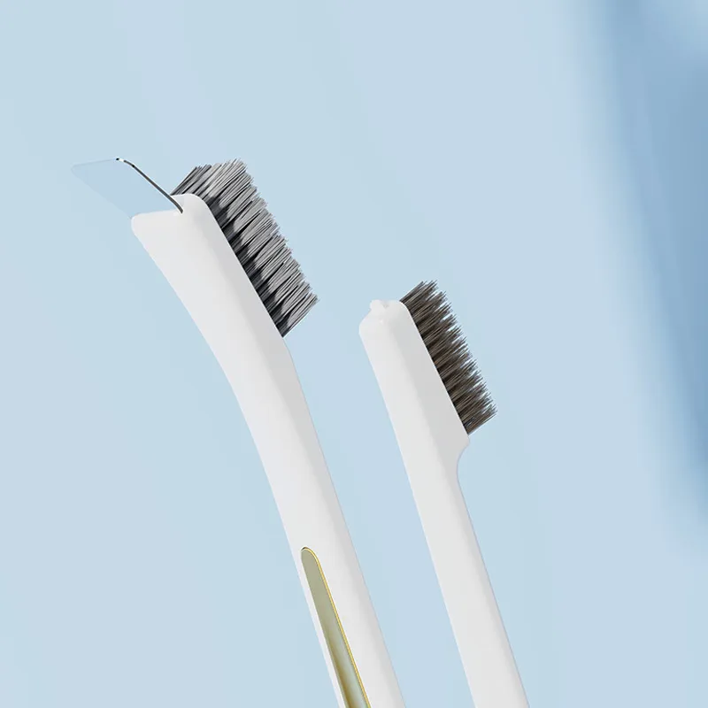 3 in 1 stovetop brush, gas stove cleaning brush with steel bristles and small scraper for cleaning pots and pans. White-2