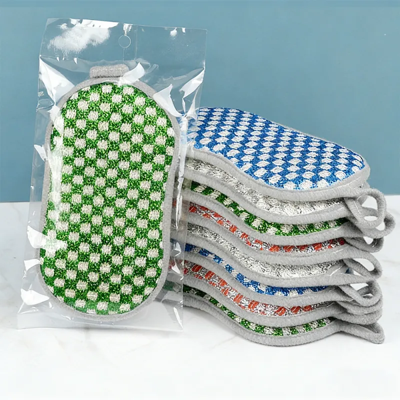 3 PCS Double-sided glitter sponge scrub cloth for washing dishes and pots, kitchen cleaning cloth for household chores Mixed-4