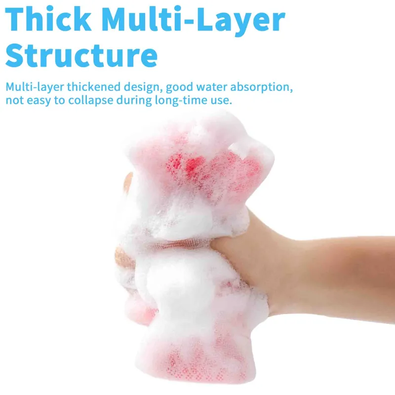 3 PCS Mesh Cleaning Sponge, Bamboo Fiber Dish Cloth, Kitchen Household Cleaning Double-Sided Sponge Block Mixed-3