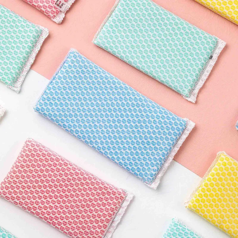 3 PCS Mesh Cleaning Sponge, Bamboo Fiber Dish Cloth, Kitchen Household Cleaning Double-Sided Sponge Block Mixed-7