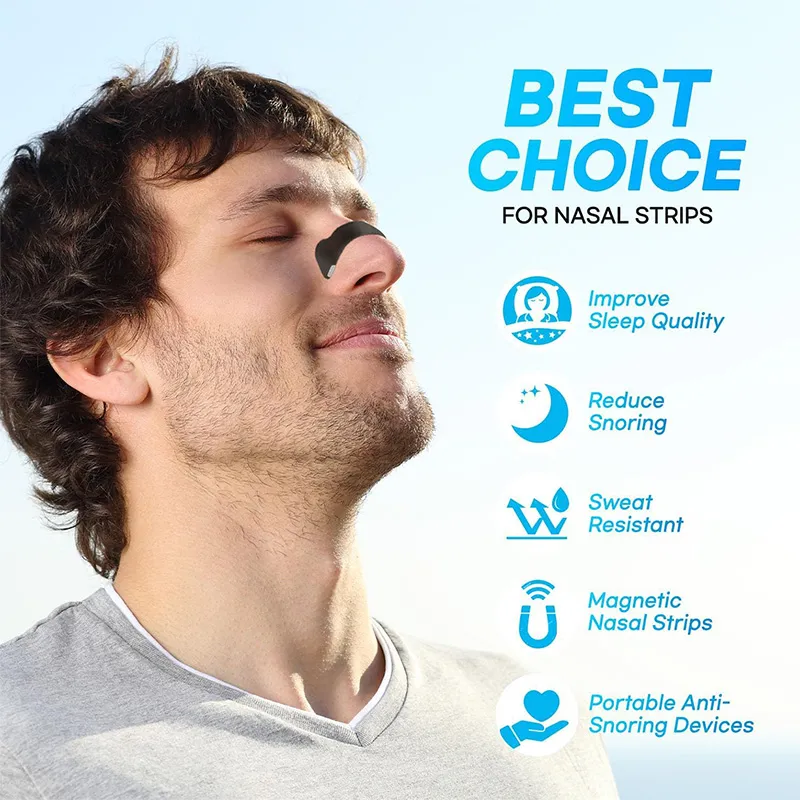 30 PCS Magnetic Nasal Strips for Breathing & Reduced Snoring | Snore Stopper | Improves Sleep Quality, Athletic Performance & Recovery | Sweat-Resistant, Skin-Safe, Hypoallergenic | Boost Oxygen Intake Khaki-2