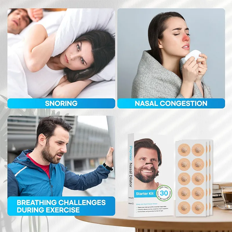 30 PCS Magnetic Nasal Strips for Breathing & Reduced Snoring | Snore Stopper | Improves Sleep Quality, Athletic Performance & Recovery | Sweat-Resistant, Skin-Safe, Hypoallergenic | Boost Oxygen Intake Khaki-5