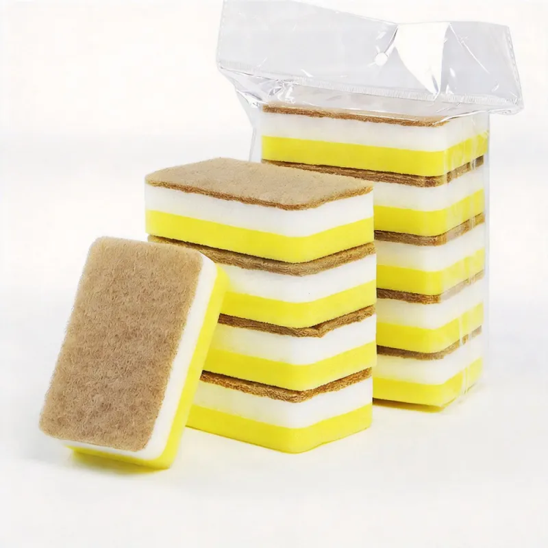 5 PCS Double-sided Thickened sponge for kitchen cleaning, dishwashing sponge block, high-density thickened sponge scouring pad