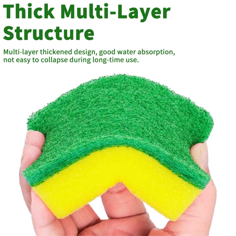 5 PCS Multi-color quartz sand sponge scrubber, dishwashing sponge scouring pad, cleaning cloth, dish towel Mixed-3