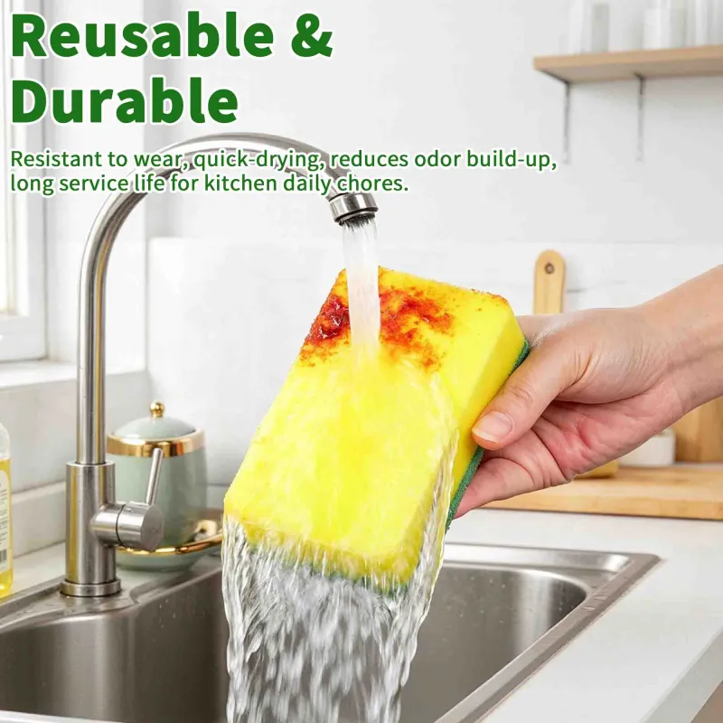 5 PCS Multi-color quartz sand sponge scrubber, dishwashing sponge scouring pad, cleaning cloth, dish towel Mixed-4