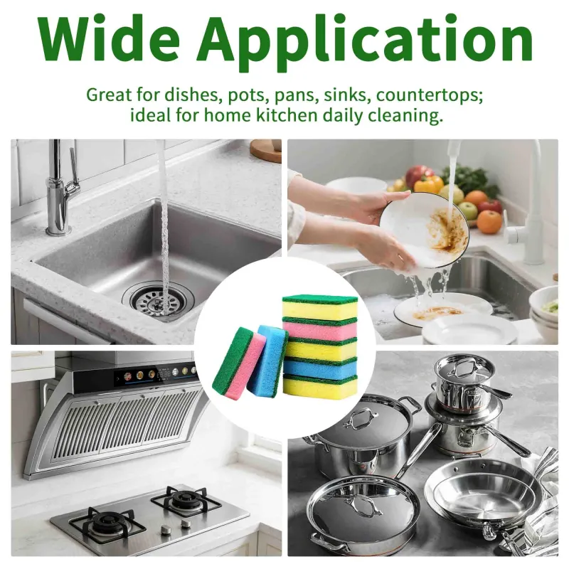 5 PCS Multi-color quartz sand sponge scrubber, dishwashing sponge scouring pad, cleaning cloth, dish towel Mixed-6