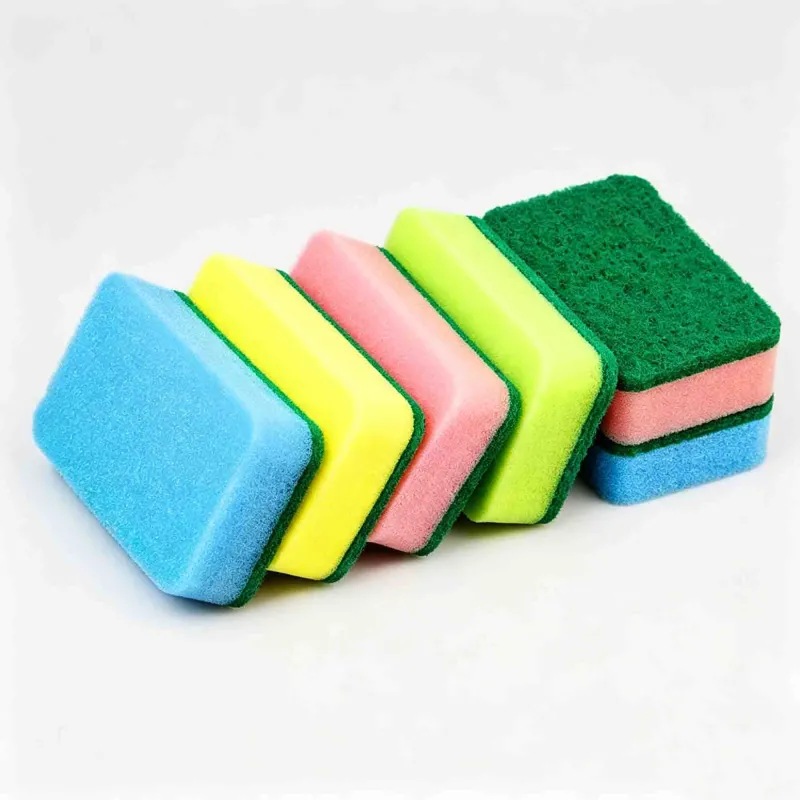 5 PCS Multi-color quartz sand sponge scrubber, dishwashing sponge scouring pad, cleaning cloth, dish towel Mixed-7