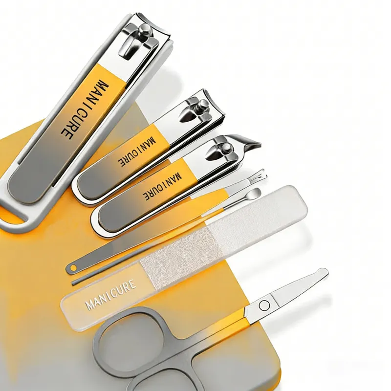 7 in 1 German-made portable anti-splash nail clipper set, nail trimmer, nail art and manicure nail clipper set Brown-2