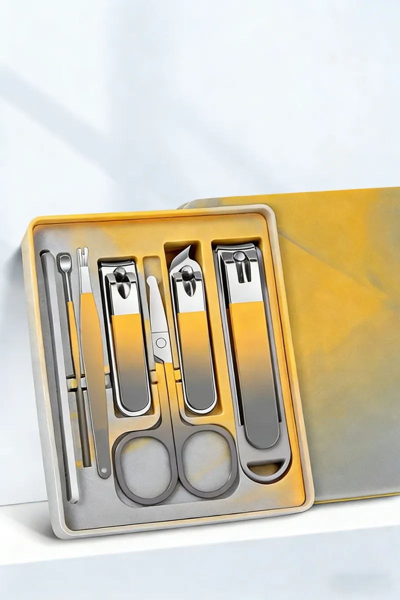 7 in 1 German-made portable anti-splash nail clipper set, nail trimmer, nail art and manicure nail clipper set Brown-3