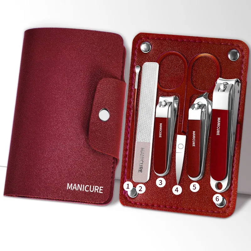 7 in 1 German nail clipper set with case, household ear pick, wide-opening nail clippers, manicure tools