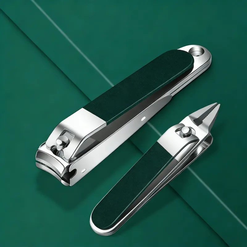 7 in 1 German nail clipper set with case, household ear pick, wide-opening nail clippers, manicure tools. Green-3