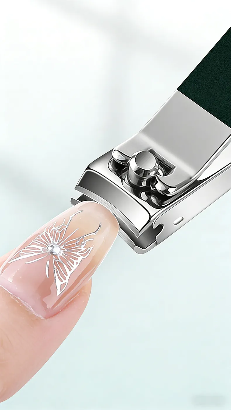 7 in 1 German nail clipper set with case, household ear pick, wide-opening nail clippers, manicure tools. Green-5