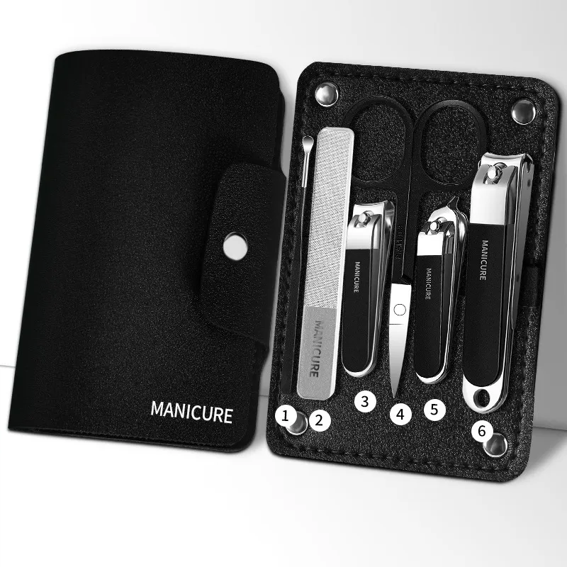 7 in 1 German nail clipper set with case, household ear pick, wide-opening nail clippers, manicure tools