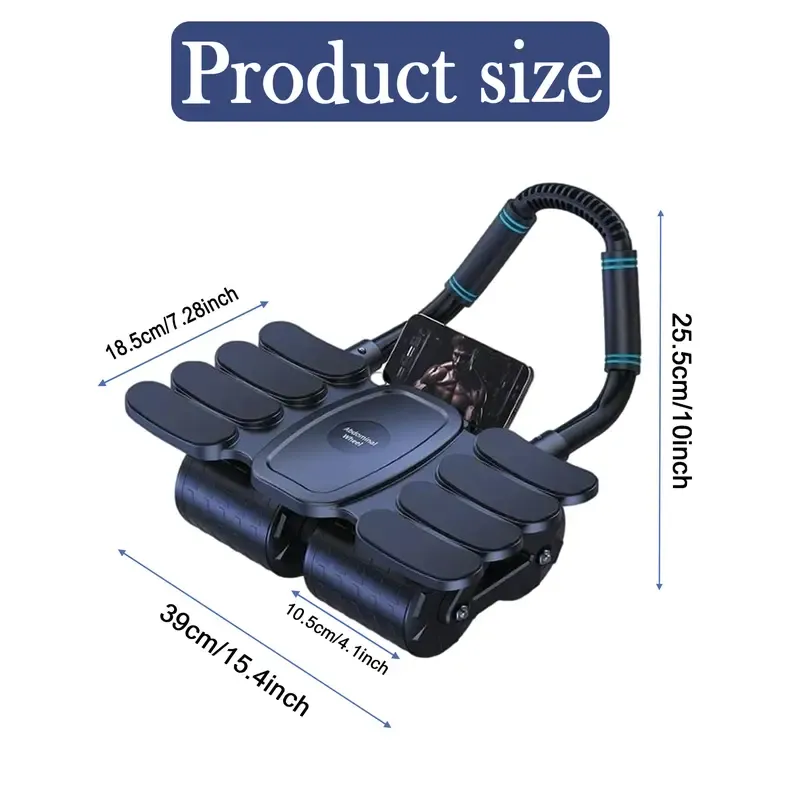 Abs Machine Gym Use Abdominal Core Strength Training 4 Wheel Abdominal Roller Black | Fitness Equipment & Gear | Abdominal Exercisers | 1 Abdominal Roller Wheel Black-2
