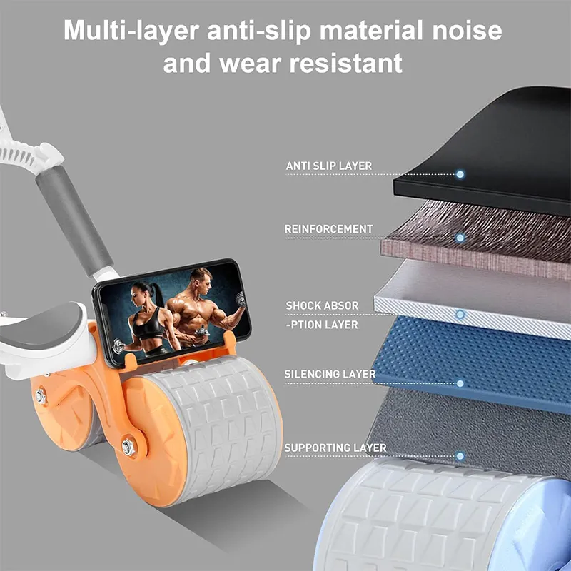 VovoDeal Automatic Rebound Ab Roller - Pro Elbow Support Core Trainer for Men Orange-7