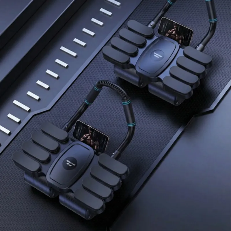 Abs Machine Gym Use Abdominal Core Strength Training 4 Wheel Abdominal Roller Black | Fitness Equipment & Gear | Abdominal Exercisers | 1 Abdominal Roller Wheel Black-4