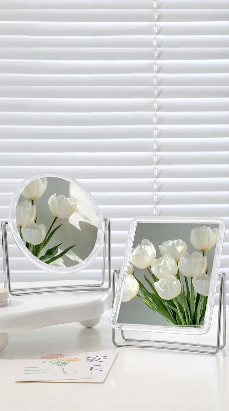 Acrylic Mirror Makeup Mirror Double-Sided High-Definition Bedroom Dressing Mirror  
Desktop Clear-2