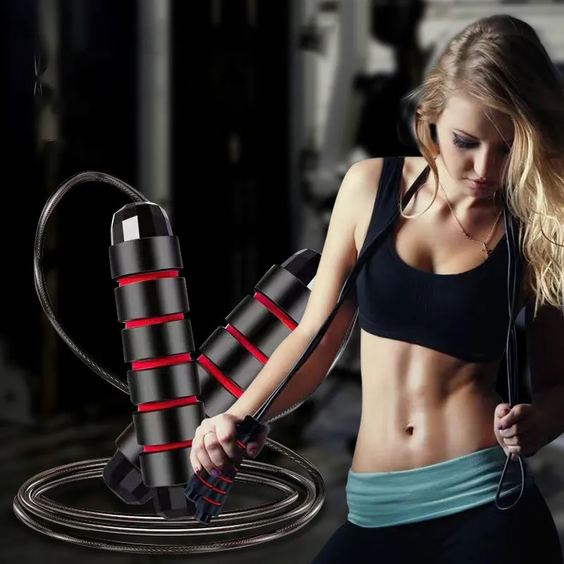 Adjustable Skipping Rope for Men & Women | Speed Jump Rope for Fitness, Cardio, Weight Loss & Home Workout Red-4