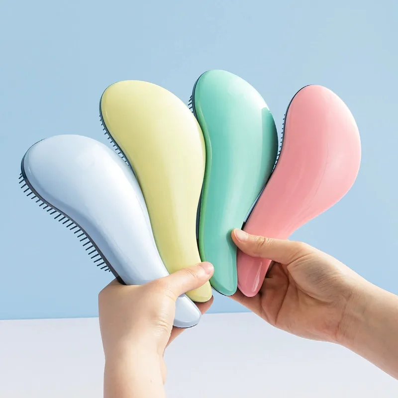 Anti-tangle Soft-Tooth 95 Smooth Hair Comb Head Massage Magic Air Cushion Comb Straight Hair Smoothing Comb Pink L-3