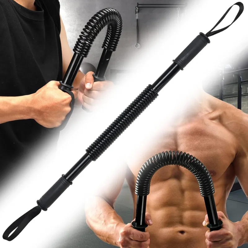 40KG Spring Bar for Strength Training Upper Body Exercise for Chest, Shoulder, Forearm, Bicep and Arm Strengthening Black  XL-2
