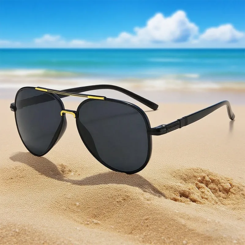 Aviator Sunglasses Pilot Shape Unisex Square 100% UV Protected | For Men & Women | For Eye Protection, Safety, Party, Styling & Driving Black-3