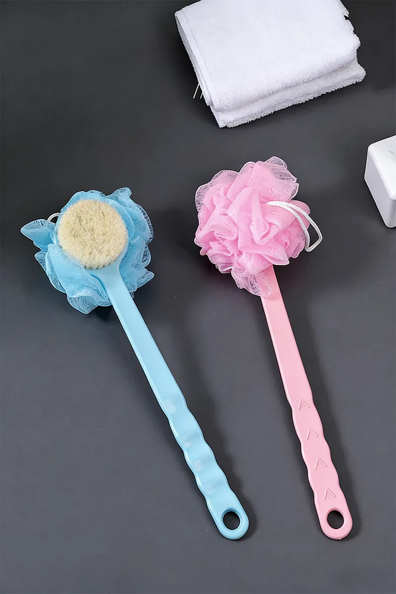 Back Scrubber Bath Tool, No Help Needed, Soft Bristle Double-Sided Bath Back Scrubber Pink-3