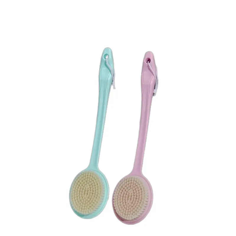 Bath brush with long handle and soft bristles for scrubbing the back, perfect for adults who need a back scrubber Green-2