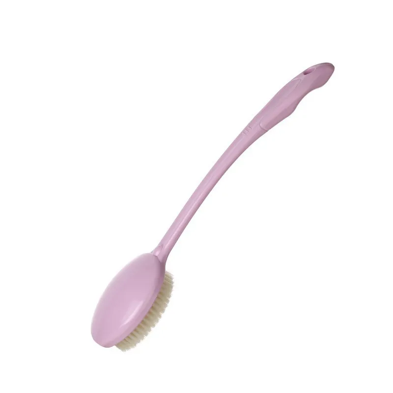Bath brush with long handle and soft bristles for scrubbing the back, perfect for adults who need a back scrubber