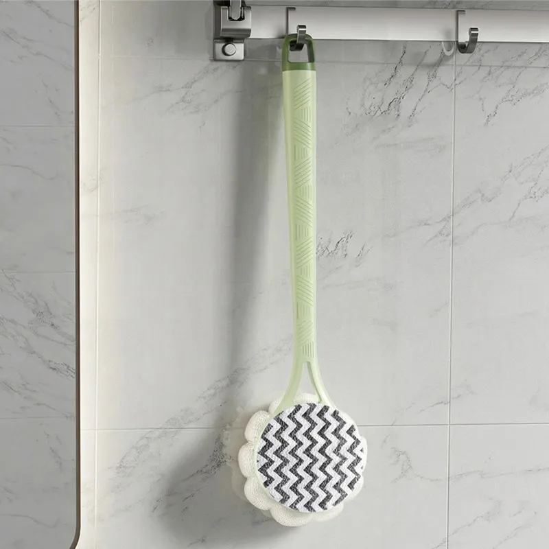 Bath Brushes Long Handles for Elderly Double-sided Shower Body Scrubber Detachable Bath Scrubber Body Scrubbing Brush Shower Brush for Women & Men workable Green-2