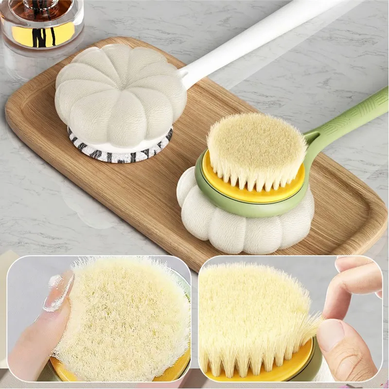 Bath Brushes Long Handles for Elderly Double-sided Shower Body Scrubber Detachable Bath Scrubber Body Scrubbing Brush Shower Brush for Women & Men workable Green-5