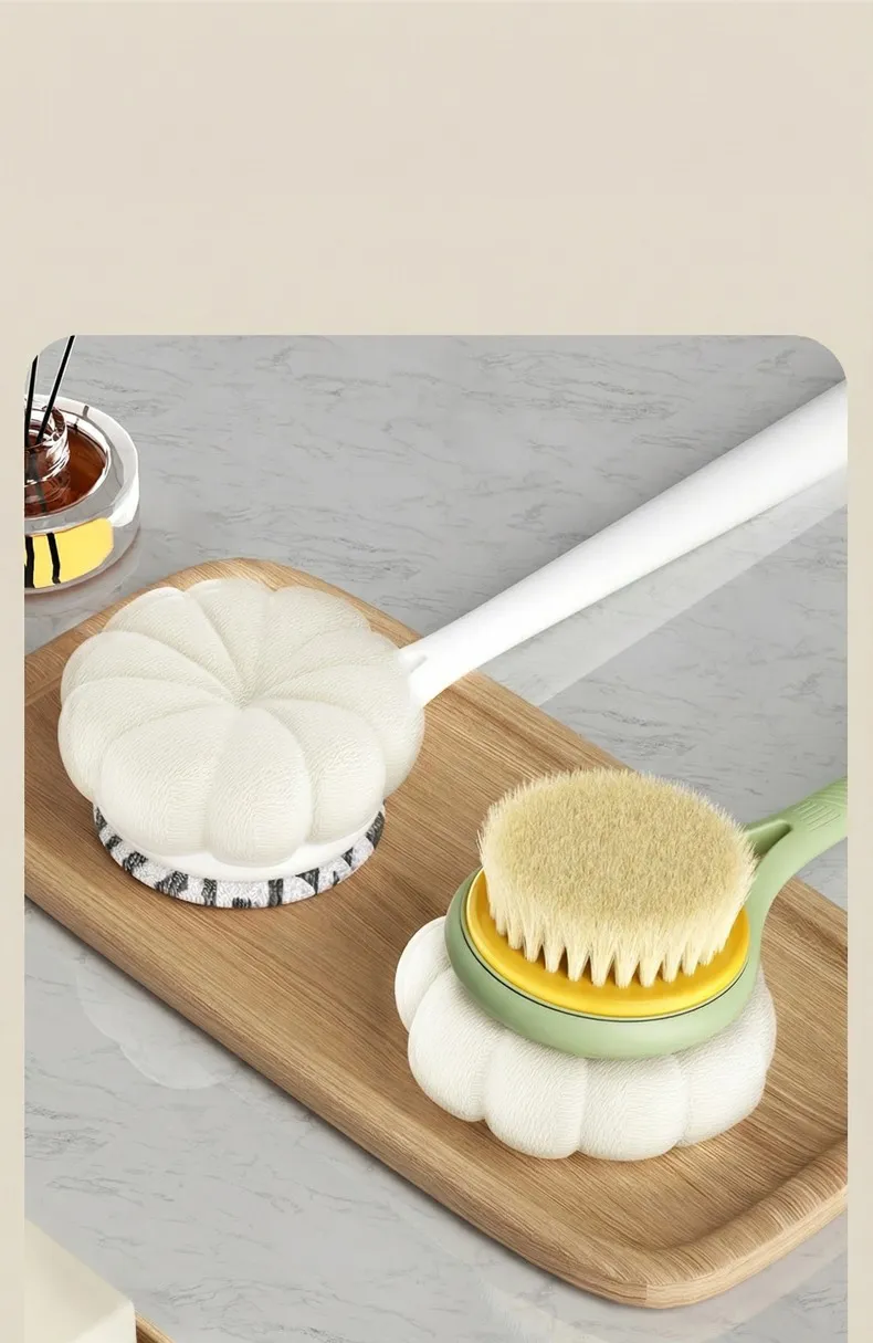 Bath Brushes Long Handles for Elderly Double-sided Shower Body Scrubber Detachable Bath Scrubber Body Scrubbing Brush Shower Brush for Women & Men workable Green-2