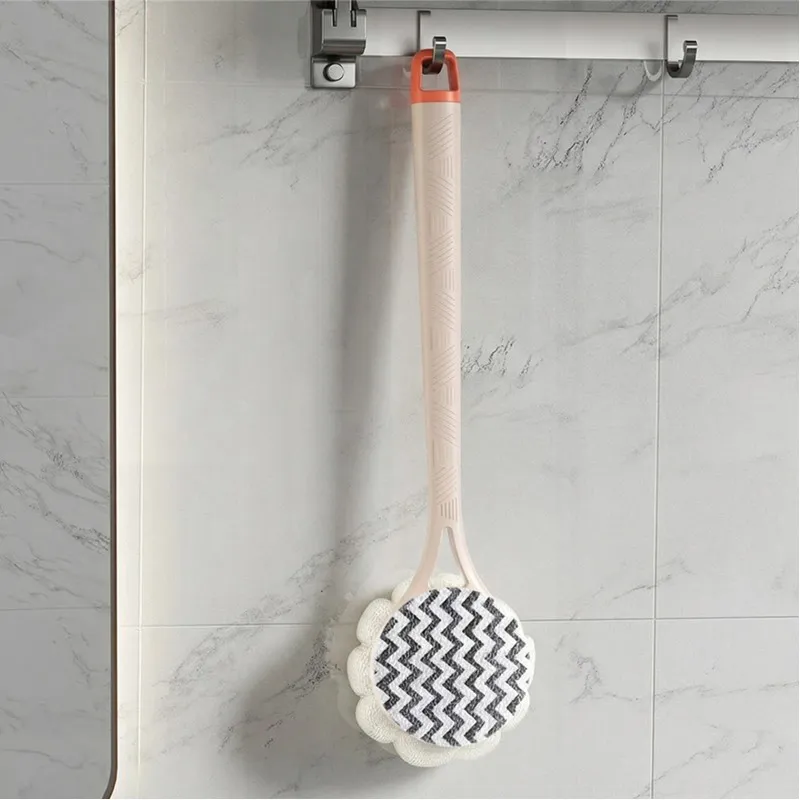 Bath Brushes Long Handles for Elderly Double-sided Shower Body Scrubber Detachable Bath Scrubber Body Scrubbing Brush Shower Brush for Women & Men workable Pink-2