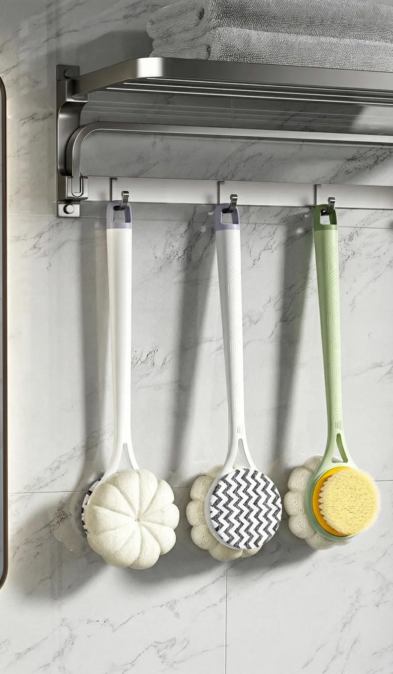 Bath Brushes Long Handles for Elderly Double-sided Shower Body Scrubber Detachable Bath Scrubber Body Scrubbing Brush Shower Brush for Women & Men workable Pink-1