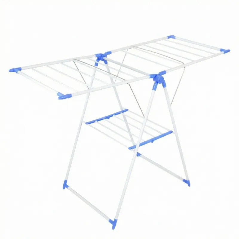 Big Cloth Drying Stand | Foldable Multi-Positional Laundry Drying Rack for Indoor and Outdoor Use | Strong Lightweight Steel with Durable Powder Coating Blue-2