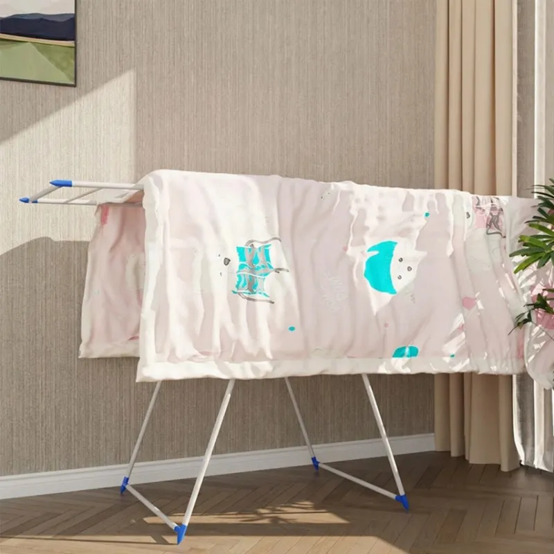 Big Cloth Drying Stand | Foldable Multi-Positional Laundry Drying Rack for Indoor and Outdoor Use | Strong Lightweight Steel with Durable Powder Coating Blue-4