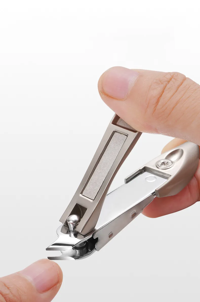 Bionic Mantis Nail Cutter, Brown Large Stainless Steel Sharp Nail Clippers, Nail Cutter With Catcher Gold-4