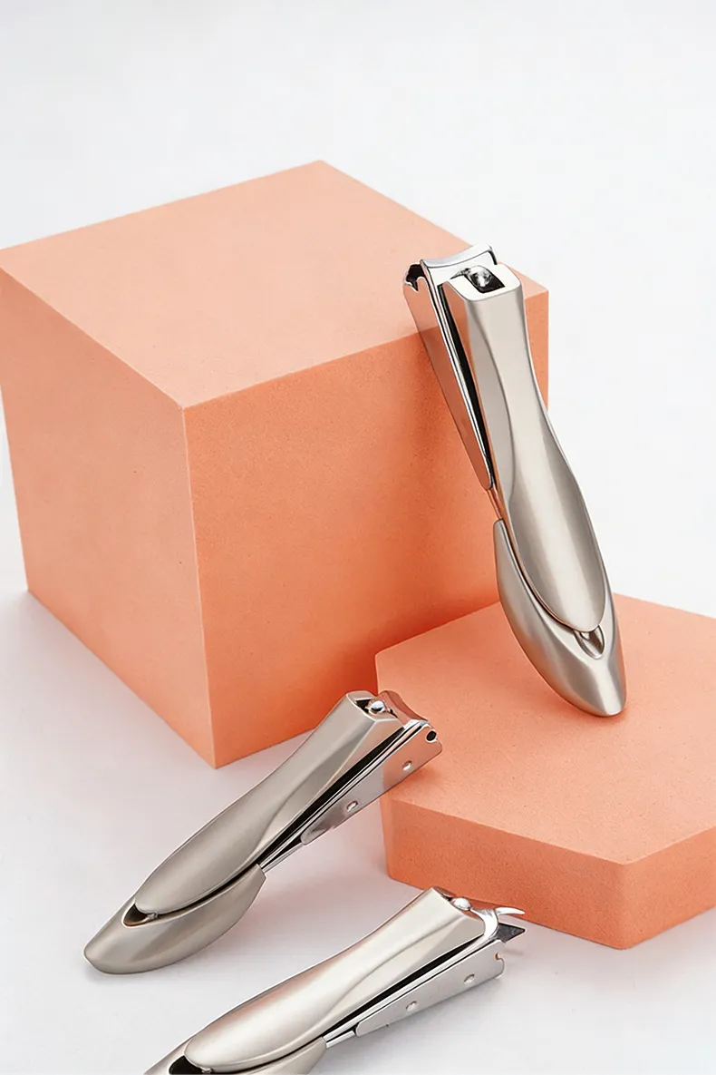 Bionic Mantis Nail Cutter, Brown Large Stainless Steel Sharp Nail Clippers, Nail Cutter With Catcher Gold-5