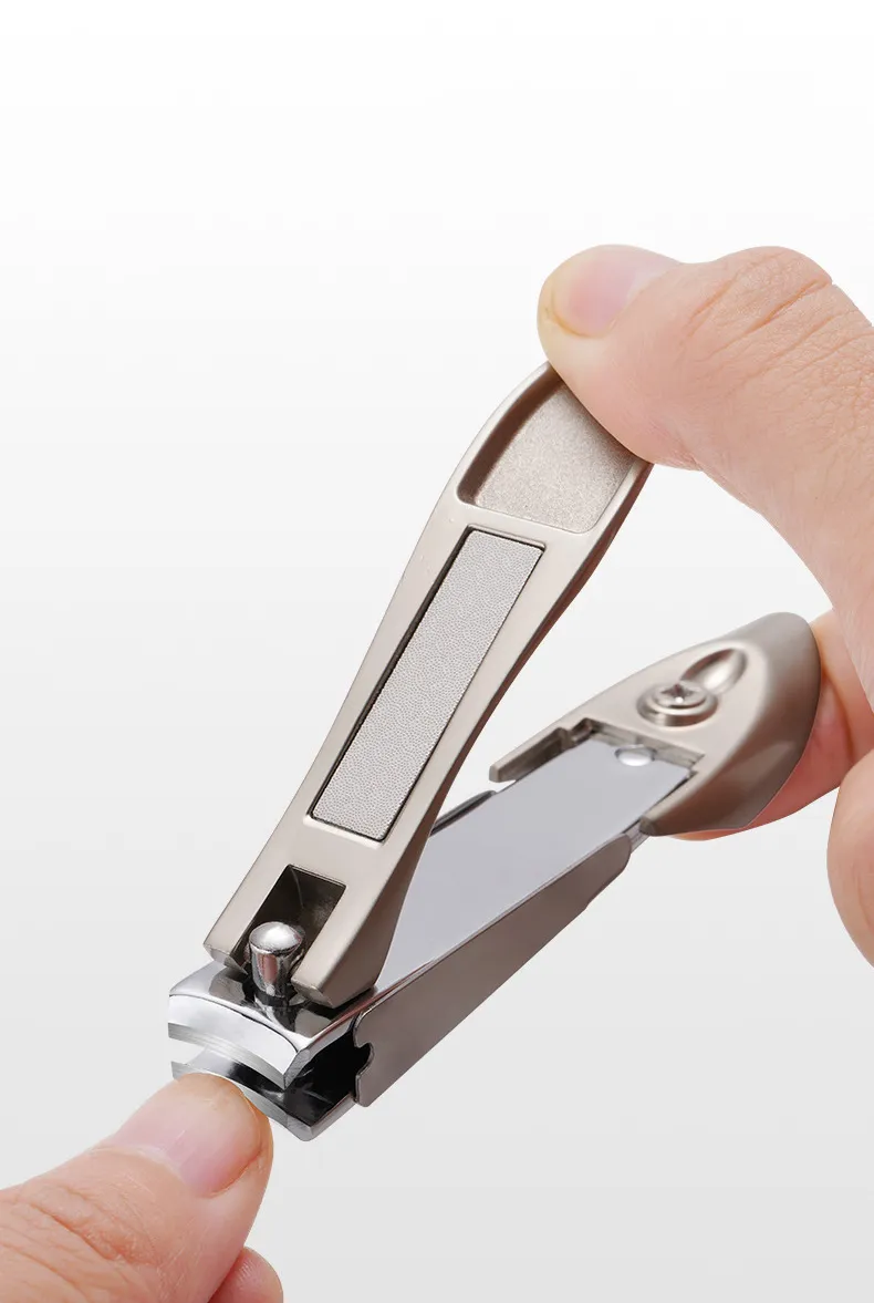 Bionic Mantis Nail Cutter, Brown Large Stainless Steel Sharp Nail Clippers, Nail Cutter With Catcher Gold-3