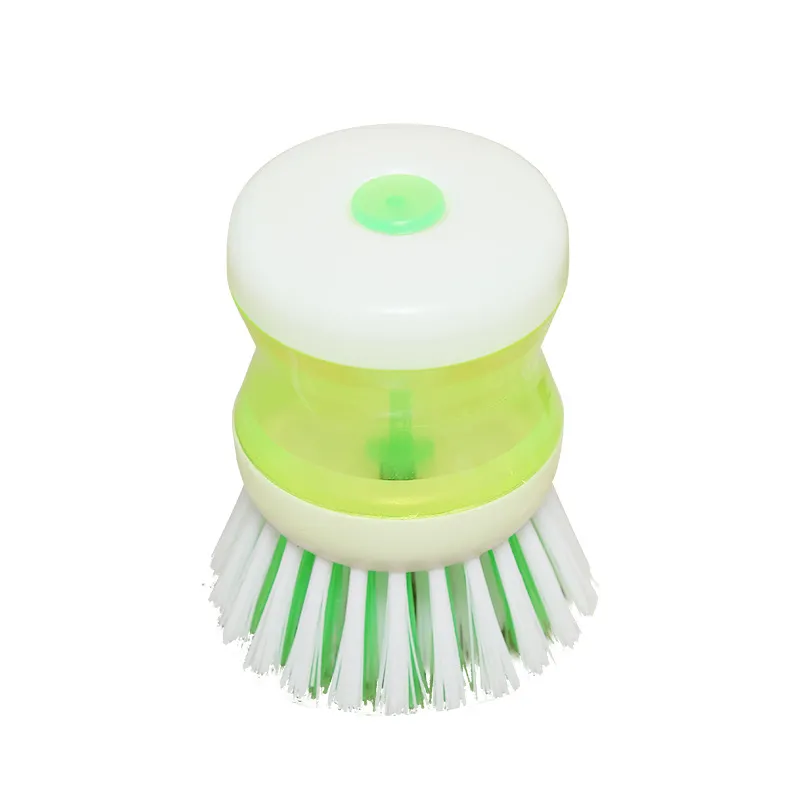 Brush with built-in liquid dispenser, press-type automatic liquid dispensing dishwashing brush, non-stick oil, gentle on cookware