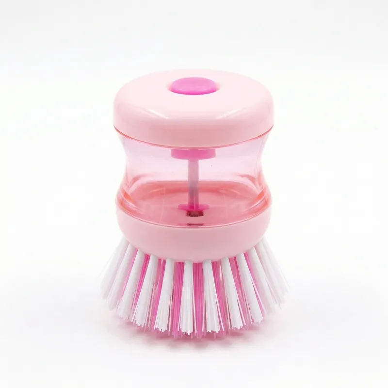 Brush with built-in liquid dispenser, press-type automatic liquid dispensing dishwashing brush, non-stick oil, gentle on cookware